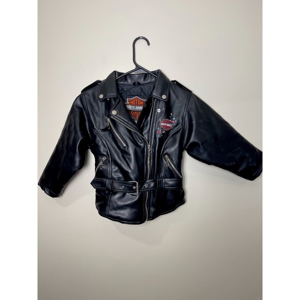 Harley Davidson Youth Girl's Faux Leather Jacket Size 5